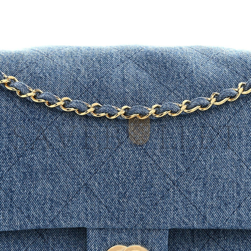 CHANEL DENIM SOUPLISSIMO MAXI FLAP BLUE (38.5*26*11cm)